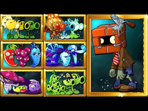 PVZ 2 - Random 30 Team Plants Vs 100 Brickhead Zombie - How Many Team Plant Will Win?