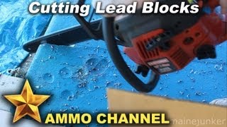 Cutting Lead with a Chainsaw - Salvaging heavy lead boat keel for bullet casting and reloading