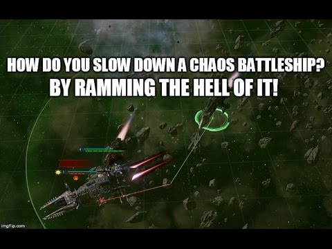 Battlefleet Gothic Armada (15) Destroying The Sword of Sacrilege Chaos Battleship