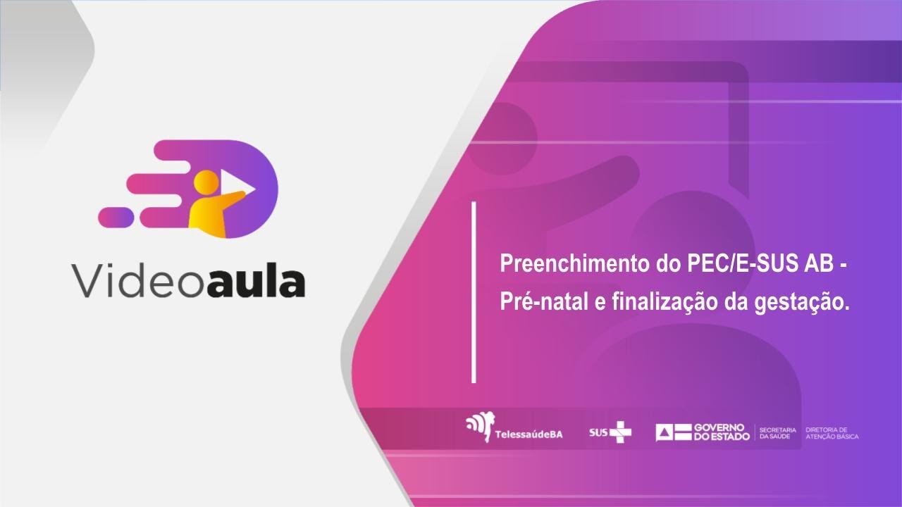 Videoaula: Preenchimento do PEC/E-SUS AB - Pré-natal e finalização da gestação