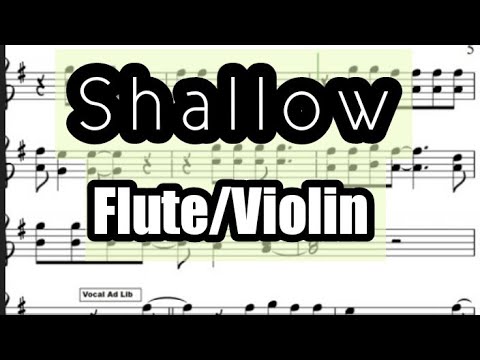 Shallow I Flute or Violin Sheet Music Backing Track Play Along Partitura Lady Gaga Bradley Cooper