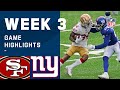 49ers vs. Giants Week 3 Highlights | NFL 2020