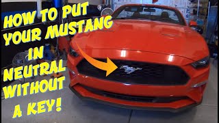 Blue Line Garage - How To Put a 2020 Mustang In Neutral Gear Without a Key - DIY