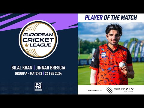 POTM: B.Khan - ZA vs JIB | Group A, Match 3 | European Cricket League 2024 | 26 Feb 2024 | ECL24.003