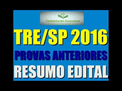 TRE SP CONCURSO PÚBLICO MATERIAL GRATUITO PROVAS QUESTÕES SIMULADO CURSO APOSTILA TRIBUNAL REGIONAL