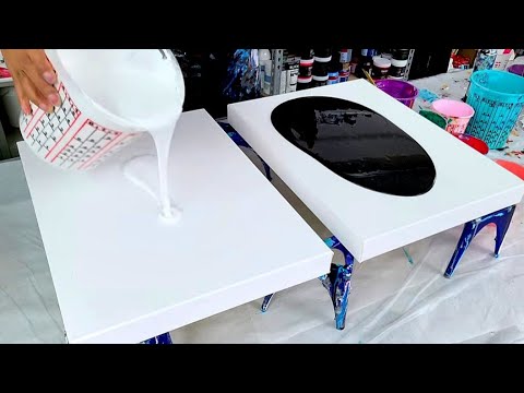 Which Base will Make the Colors POP!? DOUBLE Canvas Swipe! - Acrylic Pouring