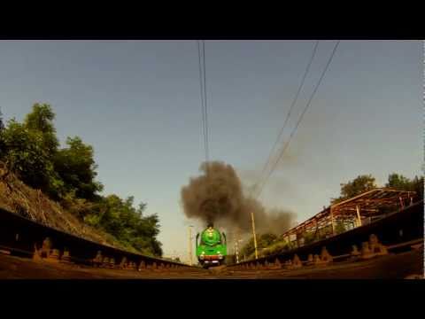 Praha Vršovice - Strašnice, průjezd parní lokomotivy Anton 486.007