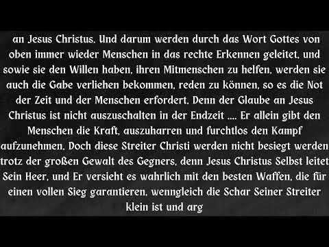 DER GLAUBE AN JESUS CHRISTUS IST DIE STÄRKSTE WAFFE IM KOMMENDEN GLAUBENSKAMPF ....