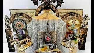 ALCHEMIST’S WORKSHOP ALTERED BOOK with EGG SHELL TEXTURE COVER