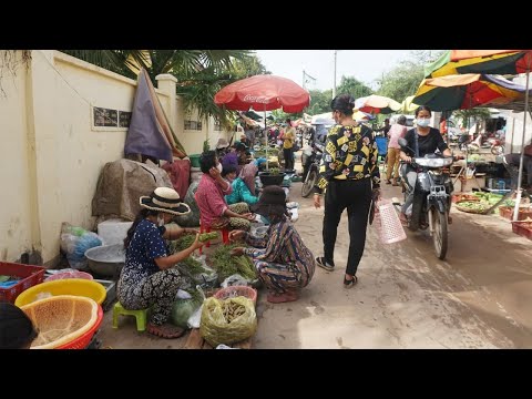 Amazing Food Market Scene @Countryside - Market Show Countryside Life at Oudong Kandal Province