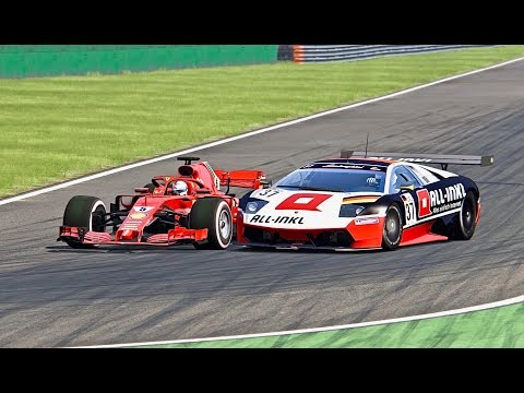 Ferrari F1 2018 vs Lamborghini Murcielago GT1 - Monza