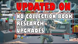 Updated on No Collection book,Research,Upgrades ~ Fortnite save the world