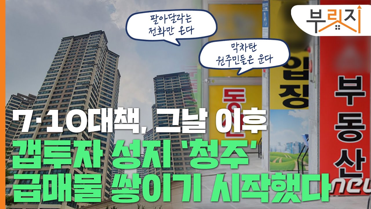 [부릿지GO]‘멘붕·패닉’ 7.10 대책발 청주 급매물 쌓인다...지방 폭락 시작되나?