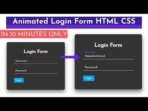 Responsive Animated Login Form using HTML CSS in Hindi