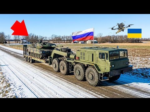Ukrainian Drone Waits for Russian Tank Transporter to Enter – Then THIS Happened