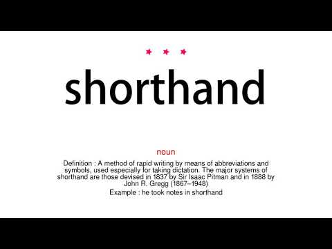 How to pronounce shorthand - Vocab Today