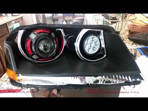 Dodge Avenger Projector Headlights, HID, and Led Install - Retrofit PART 2
