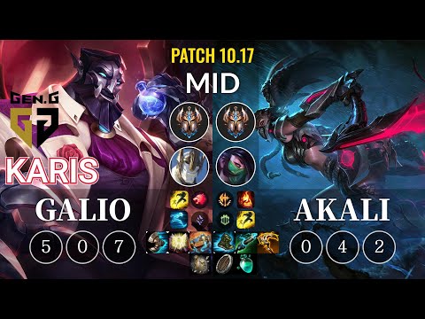 GEN Karis Galio vs Akali Mid - KR Patch 10.17