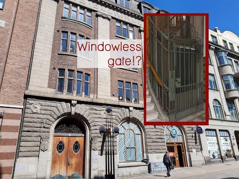 Old elevator (unknown brand, KONE mod) at Ronnebygatan 44 in Karlskrona, Sweden