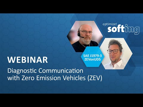Webinar | SAE J1979-3 ZEVonUDS | Diagnostic Communication with Zero Emission Vehicles by Softing