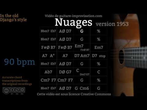 Nuages (90 bpm) - Gypsy jazz Backing track / Jazz manouche