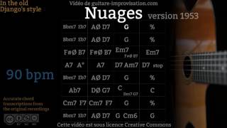 Nuages (90 bpm) - Gypsy jazz Backing track / Jazz manouche