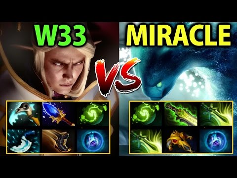 Miracle- [Morphling] vs w33 [Invoker] Dota2 -Full item vs Full item- EPIC GAME