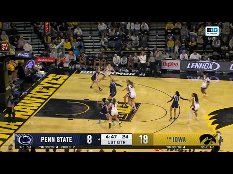 Chazadi Wright Drains the DEEP TRIPLE vs. Penn State | Iowa Women's Basketball