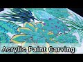 111 How To CARVE A SUCCULENT Into ACRYLIC PAINT CARVING 62 Layers Of Paint With A Lino Cutter