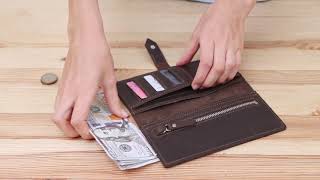 Шкіряне чоловіче матове портмоне Grande Pelle 11515 коричневе