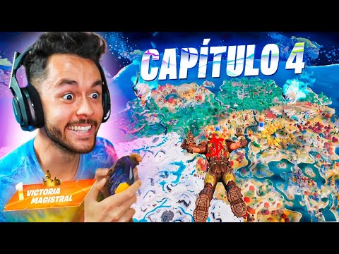 MY FIRST MATCH AND VICTORY ON THE NEW CHAPTER 4 MAP OF FORTNITE! - TheGrefg
