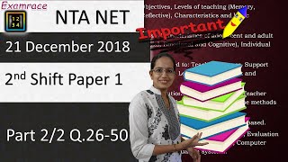 Download Lagu NTA NET 21 December 2018 2nd Shift Paper 1 (Part 2/2 Q.26-50): Answers, Solutions u0026 Explanations Thumbnail