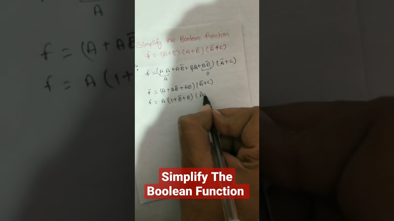 Simplify The Boolean Function #booleanalgebra #booleanexpression #booleanlogic #shortvideo #short