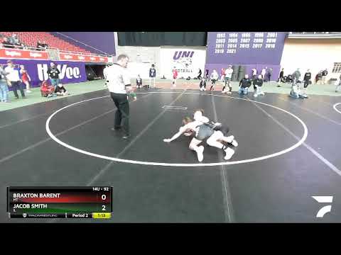 92 Lbs Champ. Round 1 - Braxton Barent, MT Vs Jacob Smith, IL 58c0