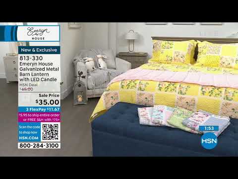 Emryn House Galvanized Metal Barn Lantern with LED Candl...