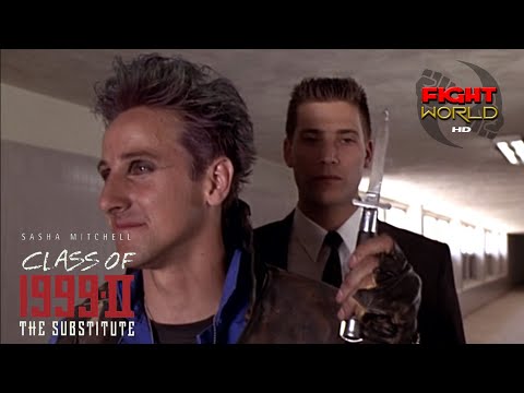 Sasha Mitchell (John Bolen) Vs thugs - Class of 1999 II: The Substitute 1994  (1080p) Fight World Hd