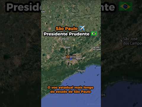 São Paulo - Presidente Prudente 🇧🇷 O voo estadual mais longo do estado de São Paulo