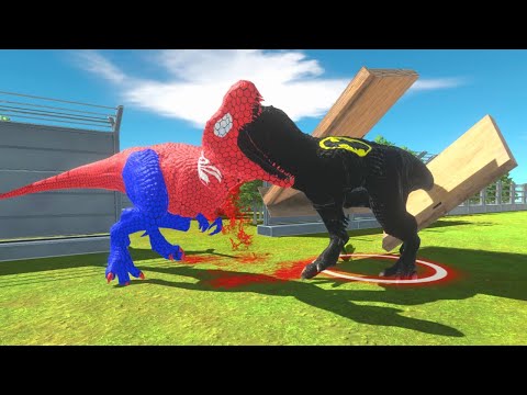 ♠️SPIDER MAN vs BATMAN T REX (1VS1) - Animal Revolt Battle Simulator
