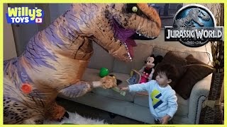 Dancing Jurassic World T-Rex Inflatable Dinsosaur with SURPRISE EGGS - Willy's Toys