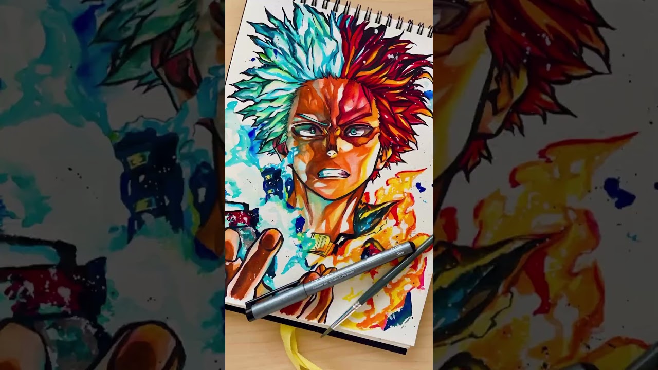 グッとくる…‼︎😭💘【僕のヒーローアカデミア】#爆豪勝己 #緑谷出久 #轟焦凍 #ホークス #相澤消太 #轟燈矢 #myheroacademia #イラスト成長記録 #手書き #アナログイラスト