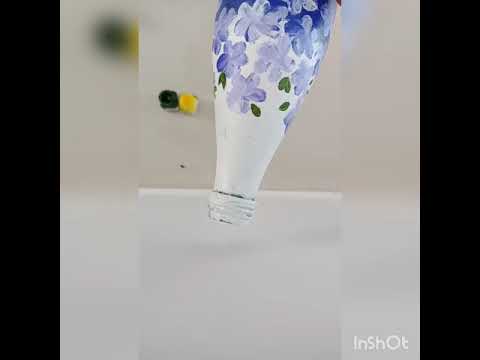 bottle art flowers 🎨🎨💜💜💚