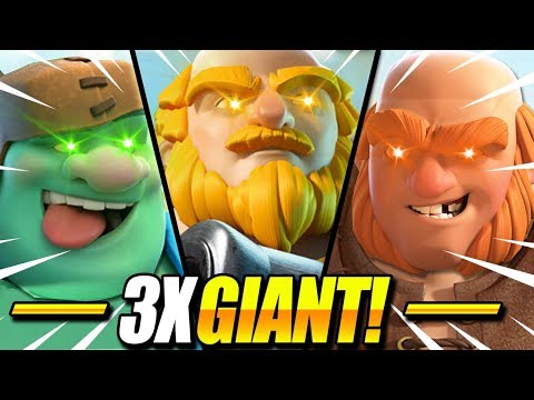 UNREAL!! TRIPLE GIANT TRIFECTA  DECK CAN DESTROY ANYTHING!! - Clash Royale