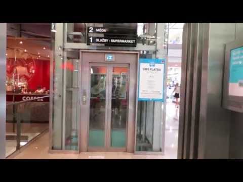 two otis elevators with ReGen drive@mall Flora, Prague, Czech Republic