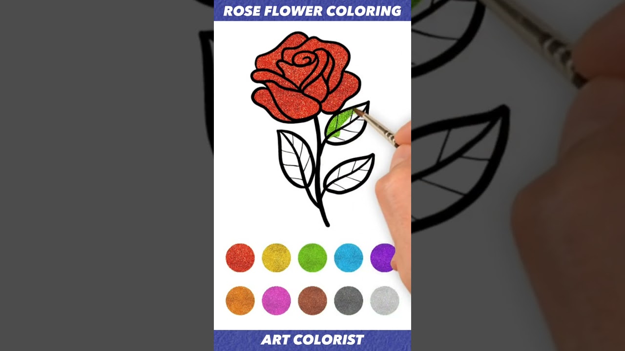 Rose Flower Coloring #cute #trending #shorts
