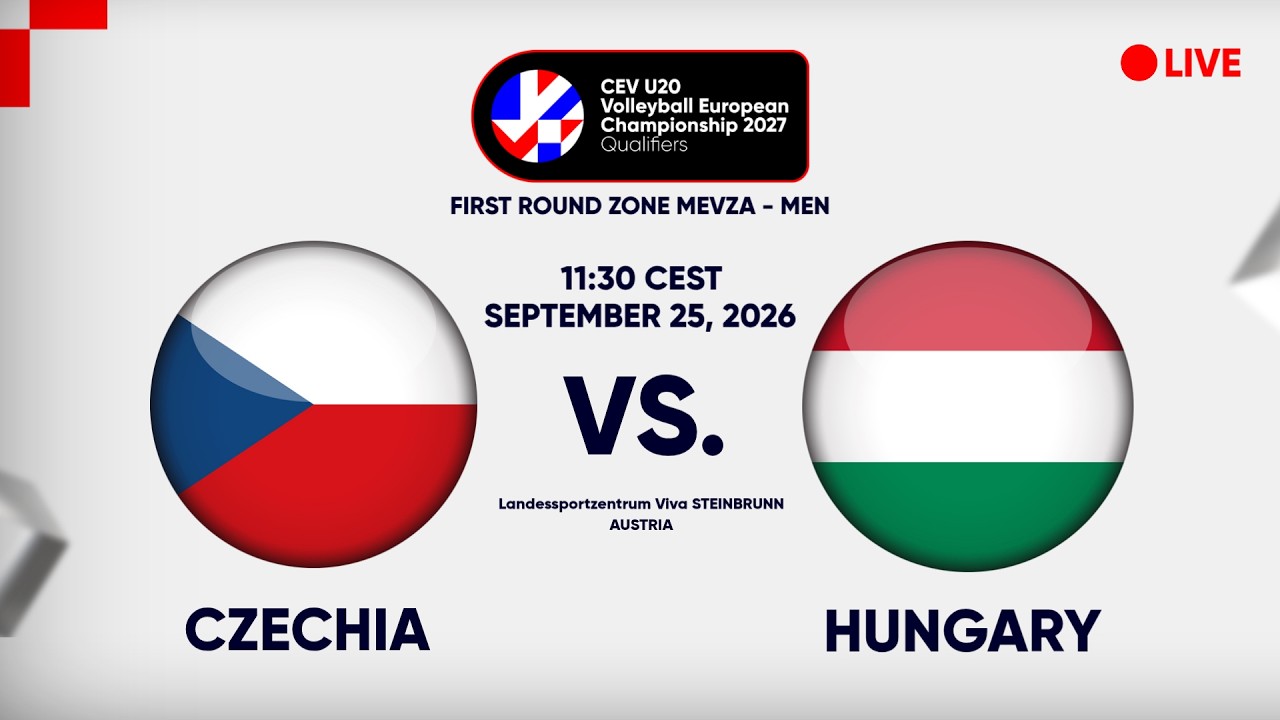 LIVE | CZECHIA vs. HUNGARY | CEV U20 EuroVolley 2027 | Men | Qualifiers
