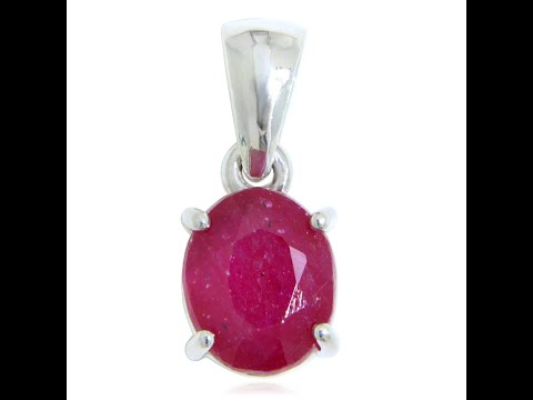 Pandantiv Argint 925 Rubin Natural 3.14 ct - Stralucire Intensa