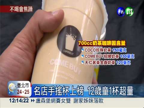 奶茶含咖啡因 12歲童1杯就過量!