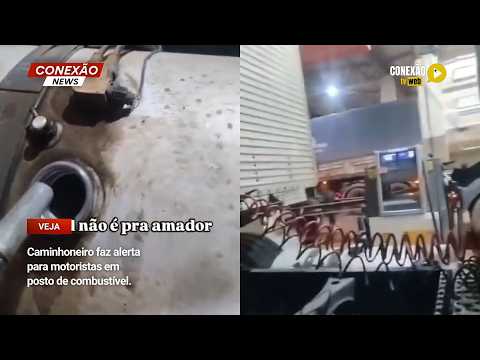 Vídeo: Caminhoneiro faz alerta para motoristas em posto de combustível.