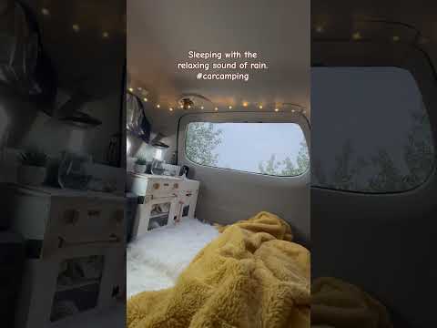 Sleeping with  the relaxing sound of rain. #carcamping