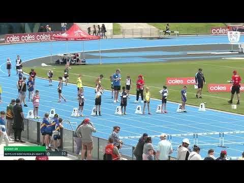 U10 Boys 60m Hurdles Heat 1: 2022-23 State Combined Events Championships - Saturday